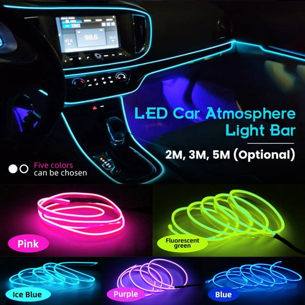 2M Green Flexible EL Wire Neon LED Light Strip for Car Jeep Pickup Truck RV SUV